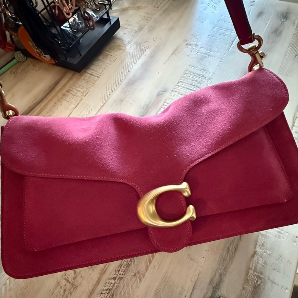 Coach Fuchsia Suede Tabby 36 Shoulder Bag